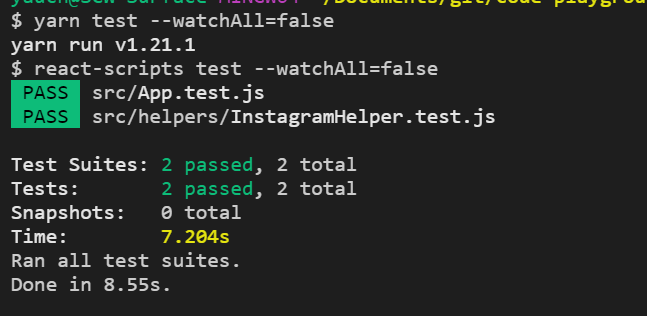 create-react-app test without watch mode